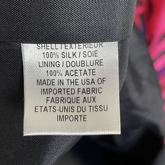 MILLY OF NEW YORK Women's Peacock Red Colorful Silk Shift Dress Size 2 - Picture 5 of 6